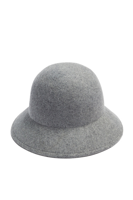 Однотонная шерстяная шляпа|Основной цвет:Серый|Артикул:193183 | Фото 2
