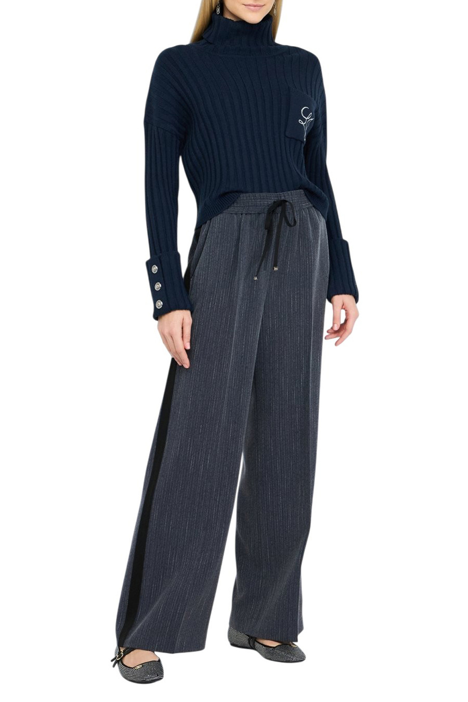 Брюки с лампасами|Основной цвет:Синий Женский Liu Jo Брюки с лампасами (цвет ), артикул CF5339T054A | Фото 3