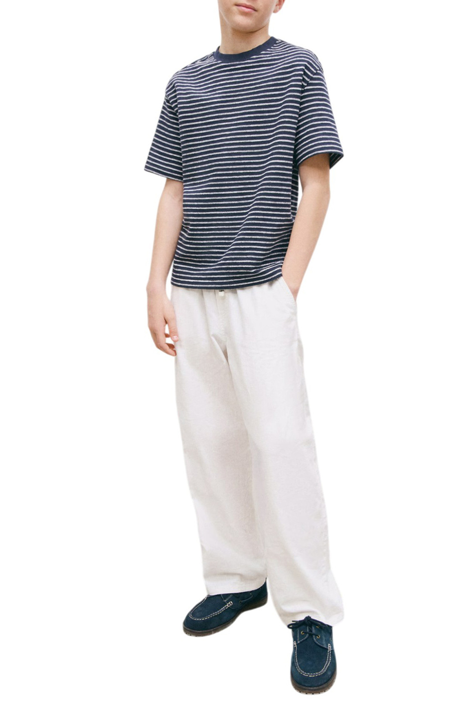 Мальчикам Mango Kids Брюки SKATE из хлопка и льна (цвет ), артикул 27036719 | Фото 3