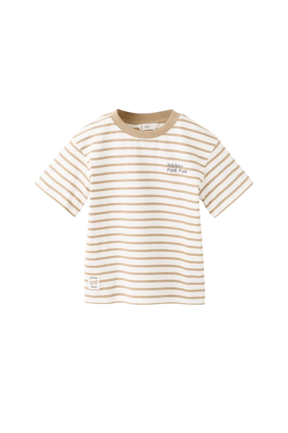 Футболка BEN из хлопка|Основной цвет:Бежевый Мальчикам Mango Kids Футболка BEN из хлопка (цвет ), артикул 37053878 | Фото 1