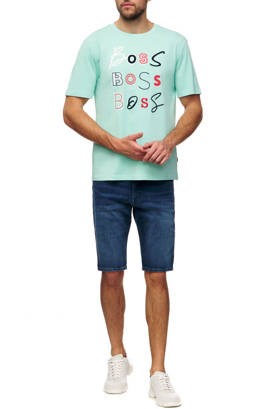 Мужской BOSS Футболка с короткими рукавами и 3 лого (цвет ), артикул 50473066 | Фото 2