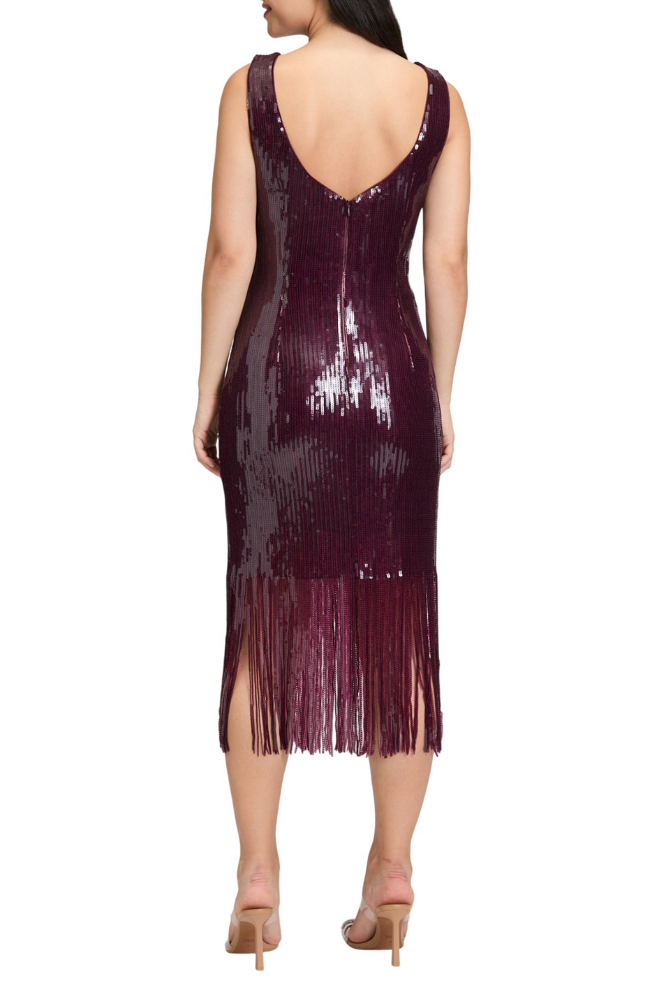 Платье с бахромой и пайетками|Основной цвет:Бордовый Женский Betty Barclay Платье с бахромой и пайетками (цвет ), артикул 3593/4032 | Фото 4