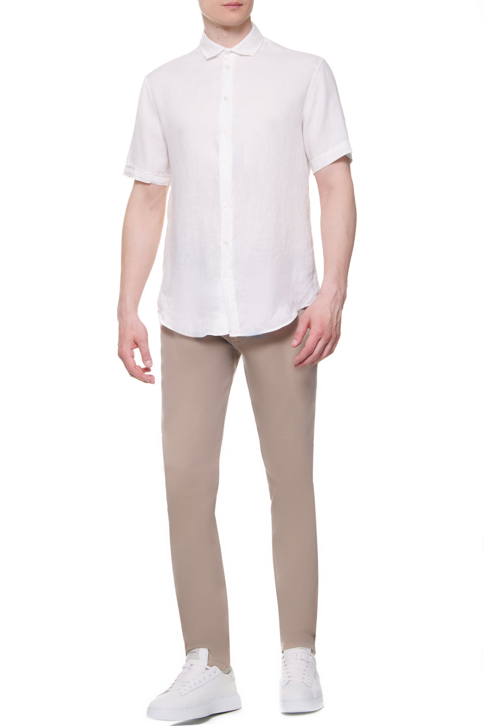 Мужской Emporio Armani Льняная рубашка с коротким рукавом (цвет ), артикул I1SMDM-I10F1 | Фото 2