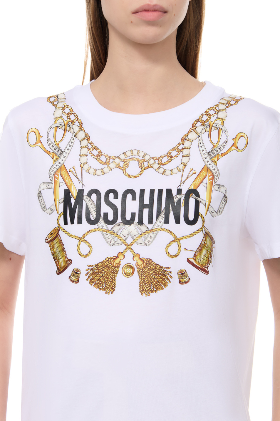 Женский Moschino Футболка из натурального хлопка (цвет ), артикул J0703-5541 | Фото 5