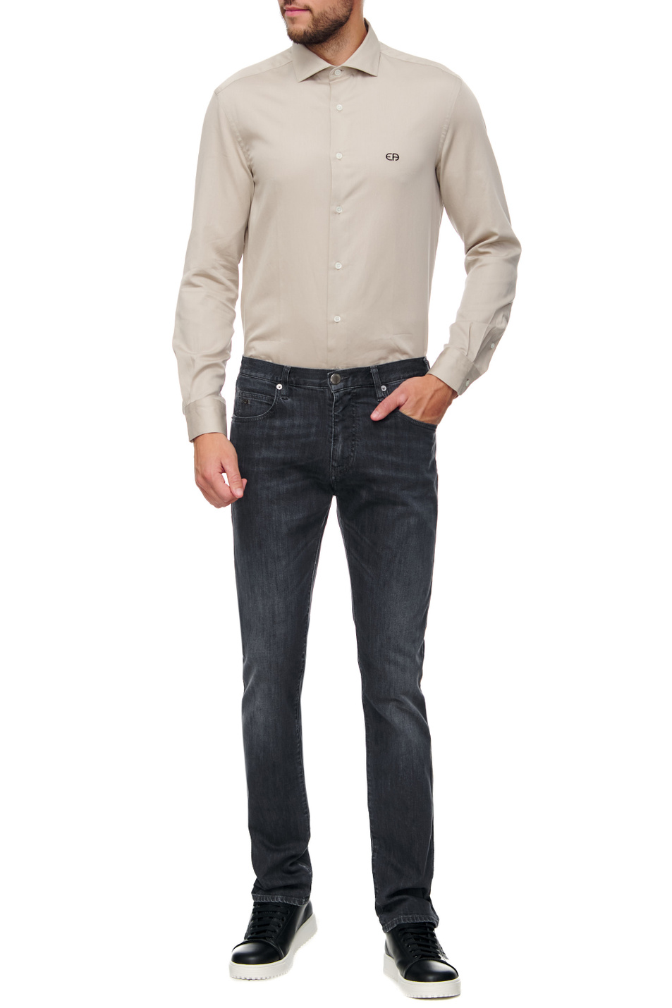 Мужской Emporio Armani Рубашка из натурального хлопка (цвет ), артикул 6L1C86-1N8LZ | Фото 2