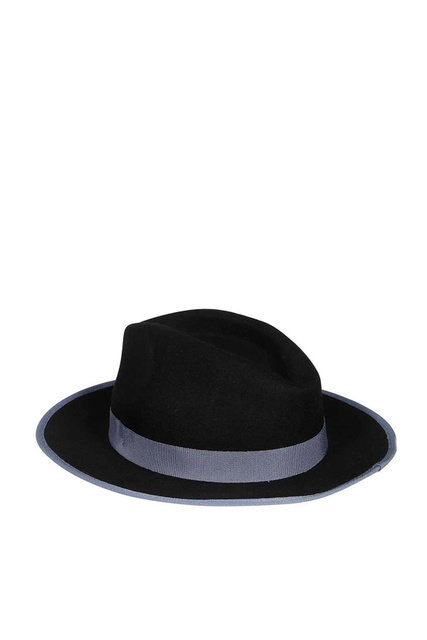 Шляпа из натуральной шерсти с контрастной окантовкой|Основной цвет:Черный|Артикул:637125-2F510 | Фото 2