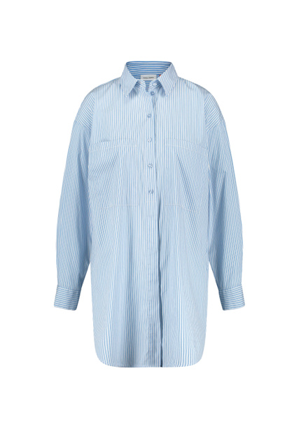 Удлиненная рубашка|Основной цвет:Голубой|Артикул:760007-31407 | Фото 1