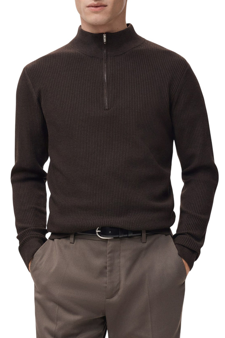 Мужской Mango Man Джемпер ANTIGUAP с застежкой-молнией (цвет ), артикул 27041283 | Фото 3