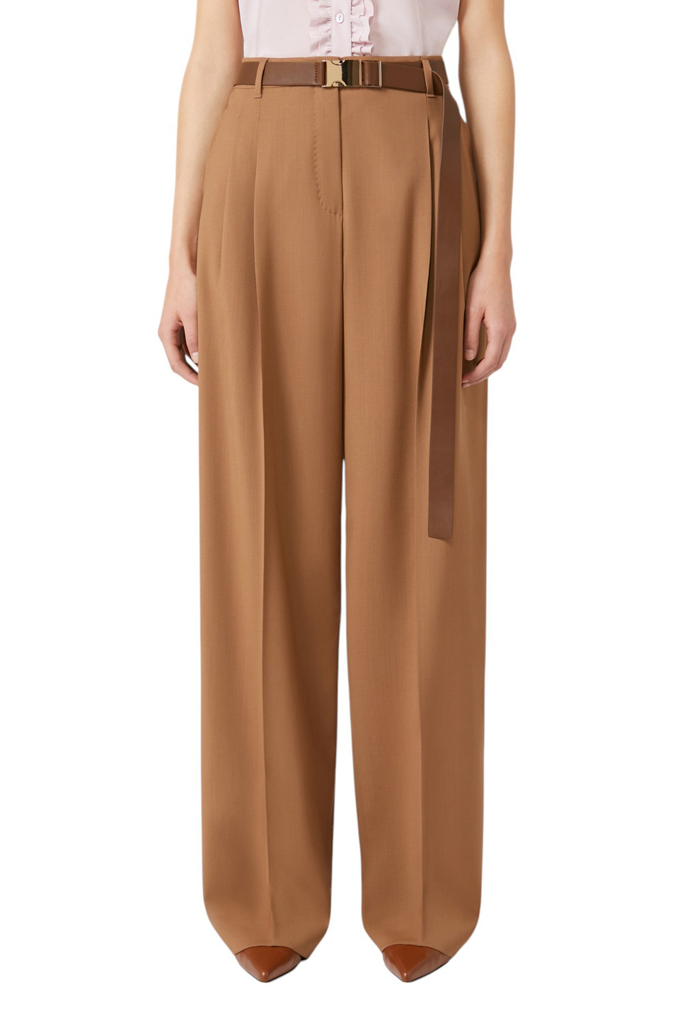 Женский Max Mara Брюки BERGAMO из шерсти с ремнем (цвет ), артикул 2526136061 | Фото 3