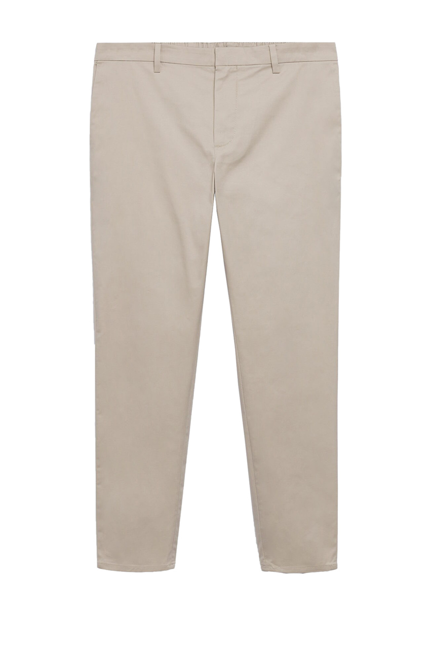 Укороченные брюки чинос|Основной цвет:Бежевый|Артикул:17010049 | Фото 1