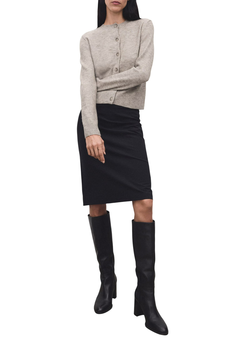 Кардиган NEKKA с круглым вырезом|Основной цвет:Бежевый Женский Mango Кардиган NEKKA с круглым вырезом (цвет ), артикул 17017817 | Фото 2