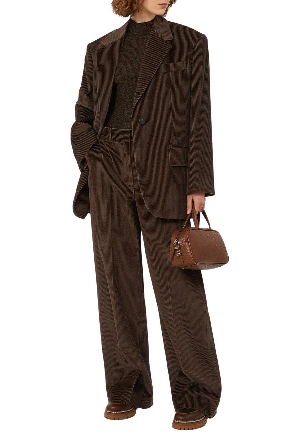 Брюки TANIA штроксовые|Основной цвет:Коричневый Женский Weekend Max Mara Брюки TANIA штроксовые (цвет ), артикул 2525136092 | Фото 2