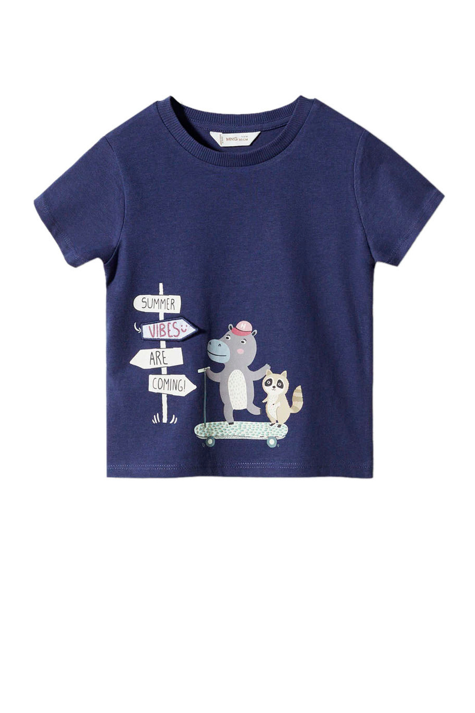 Мальчикам Mango Kids Футболка ROAD из натурального хлопка с принтом (цвет ), артикул 57000846 | Фото 1