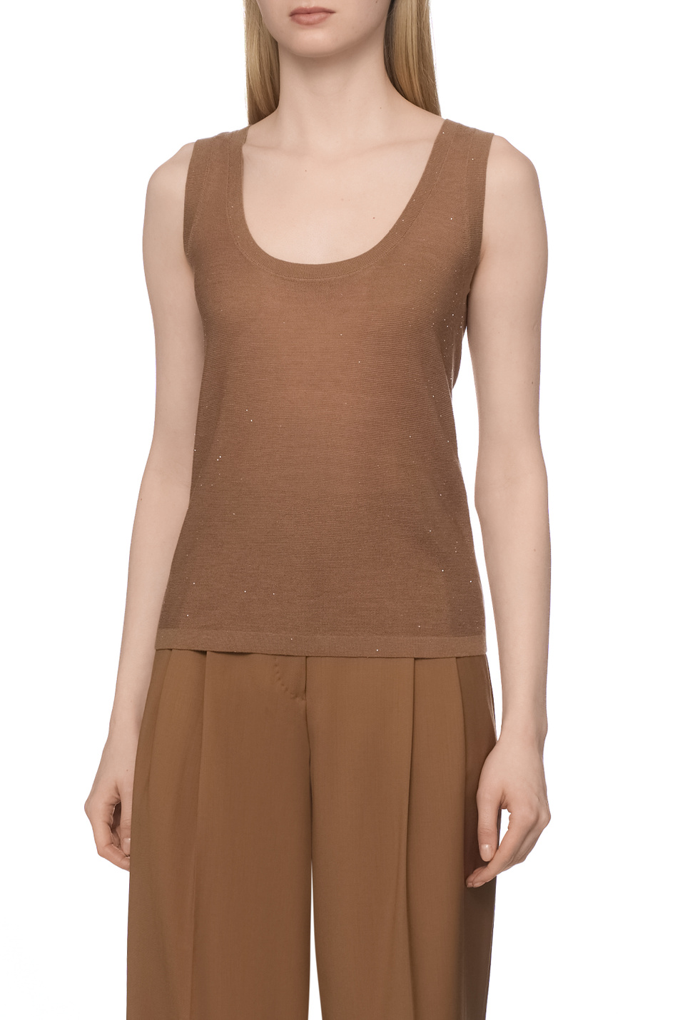 Женский Max Mara Топ FALCO из шерсти и шелка (цвет ), артикул 2616361121 | Фото 3