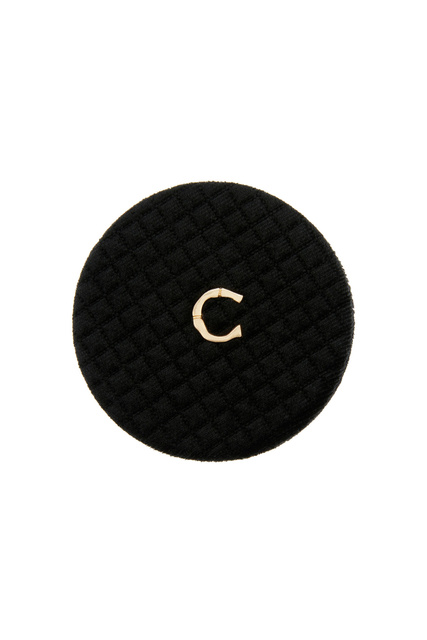 Зеркало карманное с бархатной текстурой и буквой «C»|Основной цвет:Черный|Артикул:985017 | Фото 1