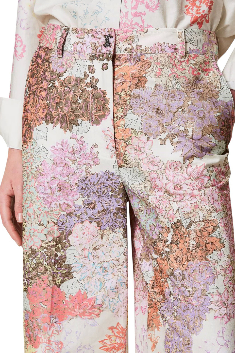 Брюки с принтом|Основной цвет:Кремовый Женский TWINSET Milano Брюки с принтом (цвет ), артикул 251AQ2082 | Фото 5