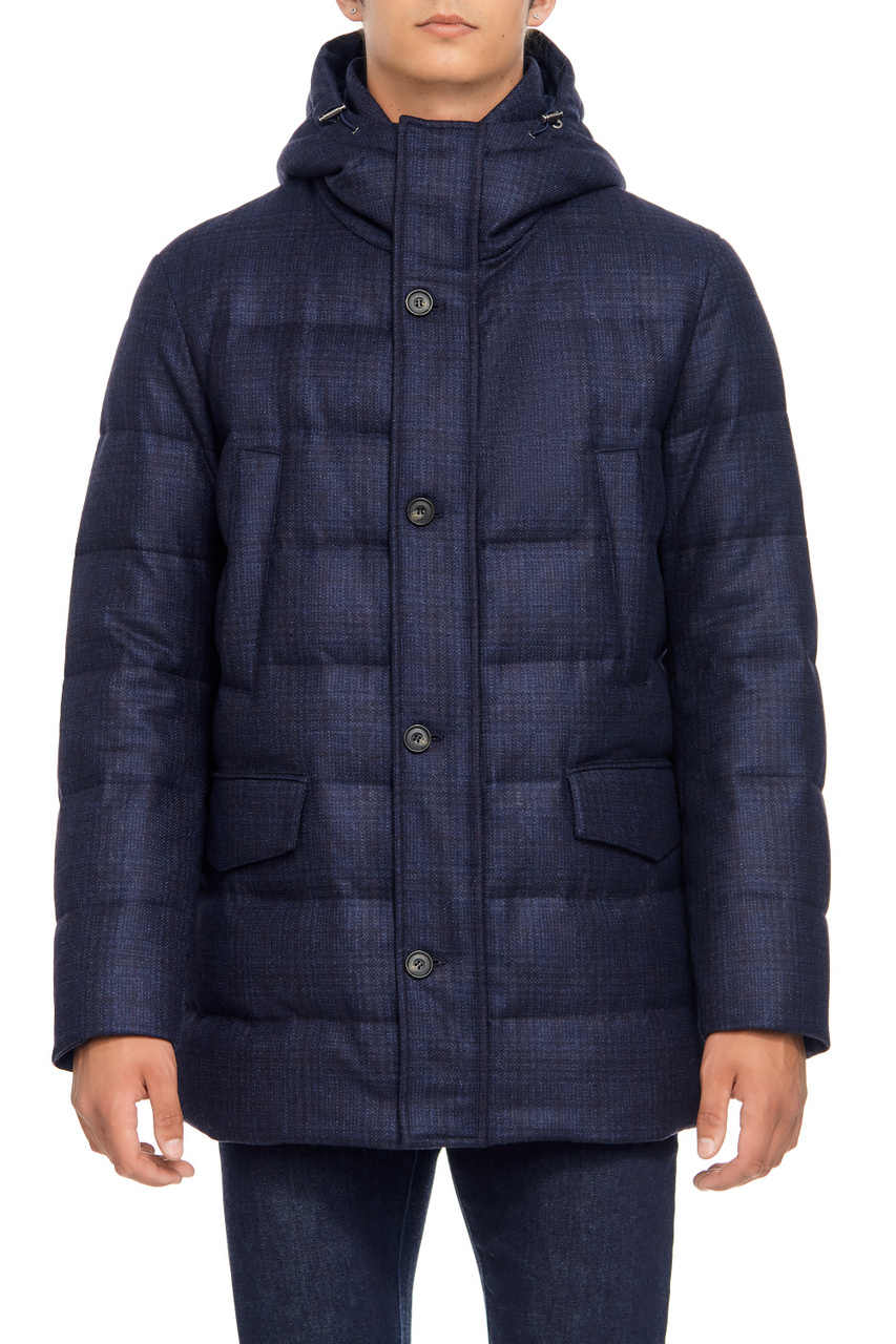 Пальто стеганое из натуральной шерсти|Основной цвет:Синий|Артикул:9225T4-3820127 | Фото 1