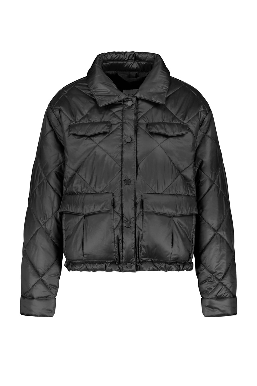 Куртка стеганая с накладными карманами|Основной цвет:Черный|Артикул:350001-31181 | Фото 1