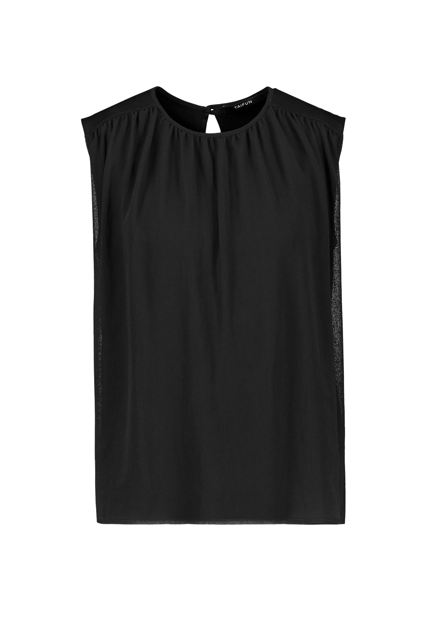 Блузка из эластичной вискозы|Основной цвет:Черный|Артикул:971983-19655 | Фото 1