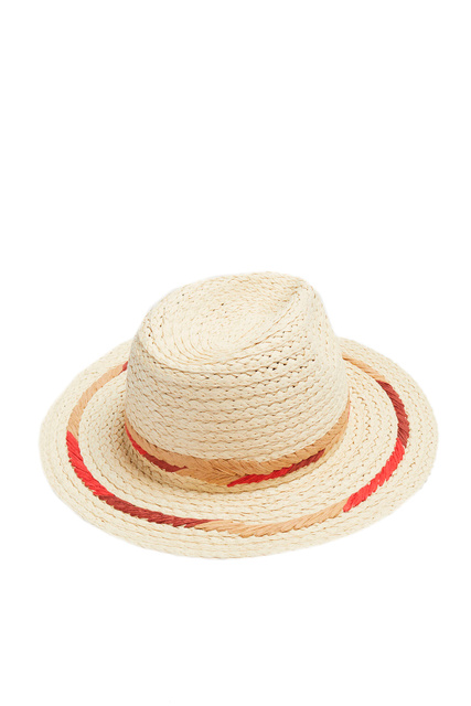 Шляпа с контрастными деталями|Основной цвет:Бежевый|Артикул:196043 | Фото 2