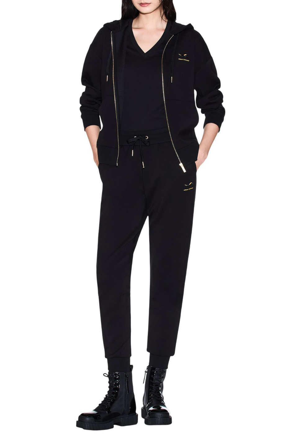 Толстовка с логотипом|Основной цвет:Черный Женский Armani Exchange Толстовка с логотипом (цвет ), артикул XW001854-AF13397 | Фото 2