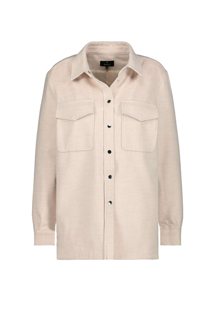 Куртка-рубашка с нагрудными карманами|Основной цвет:Пудровый|Артикул:805738 | Фото 1