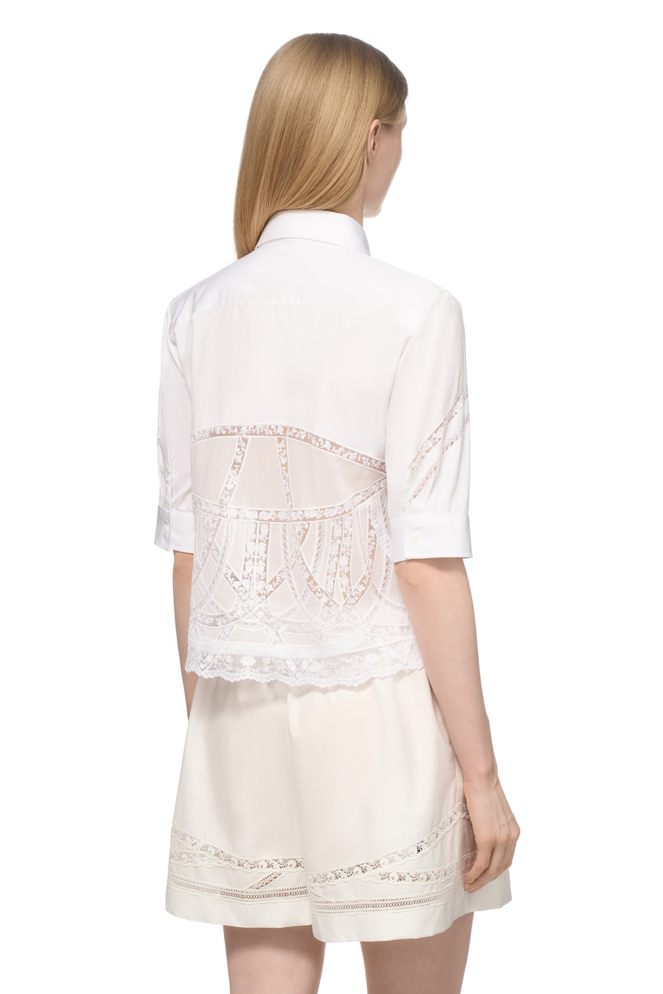 Женский ERMANNO SCERVINO Блузка из хлопка с кружевом (цвет ), артикул D482K701APBQP | Фото 5
