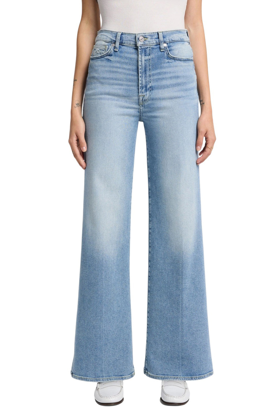 Джинсы из эластичного хлопка|Основной цвет:Голубой Женский 7 for all Mankind Джинсы из эластичного хлопка (цвет ), артикул 7U485120 | Фото 3