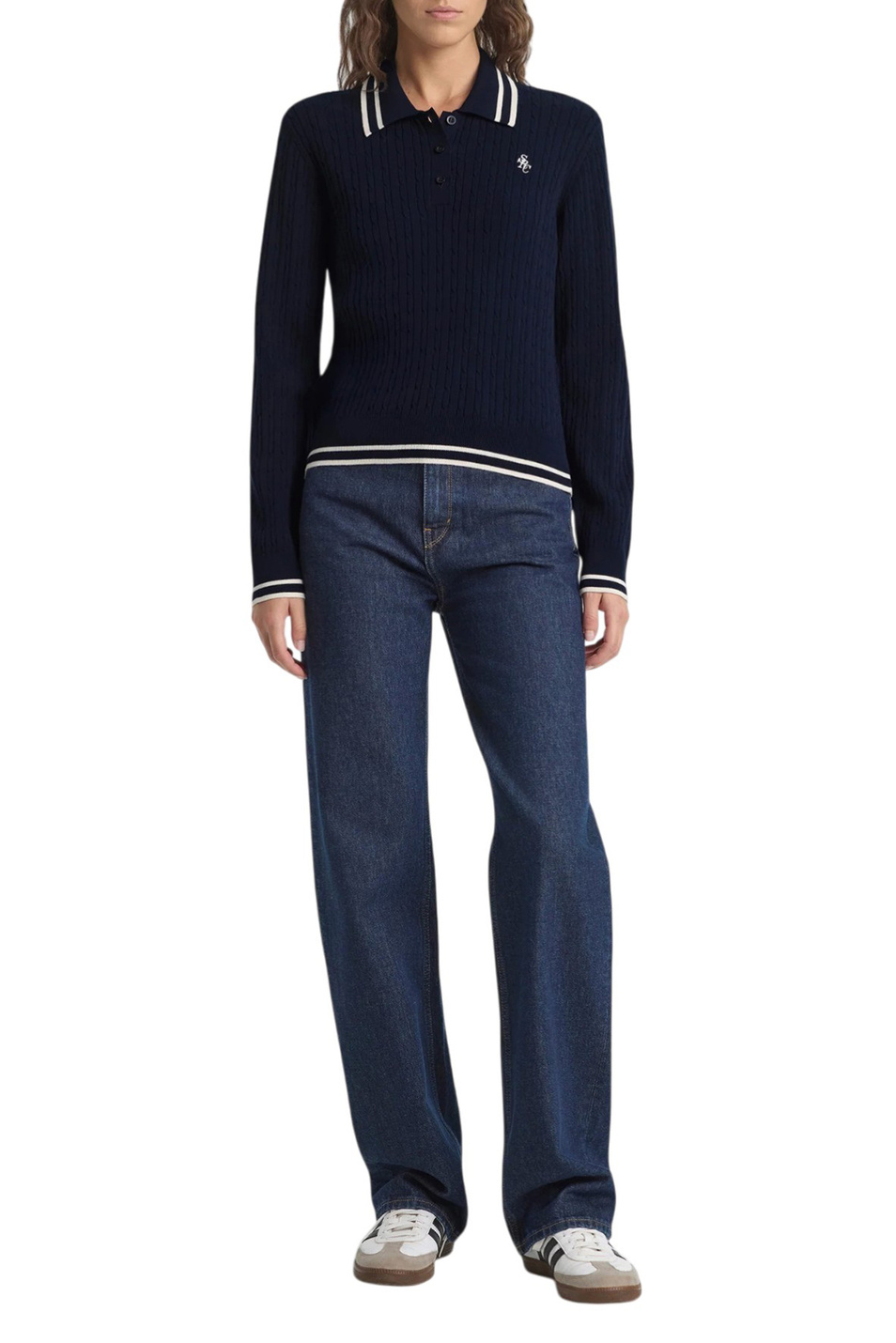 Женский Sporty & Rich Джемпер-поло SRC с логотипом (цвет ), артикул ST03761302BL124 | Фото 3