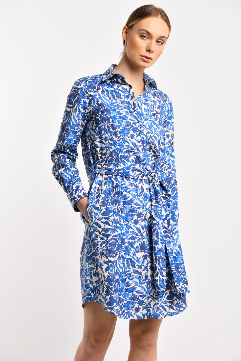 Платье-рубашка из натурального хлопка BILBAO|Основной цвет:Синий Женский Weekend Max Mara Платье-рубашка из натурального хлопка BILBAO (цвет ), артикул 52213101 | Фото 2