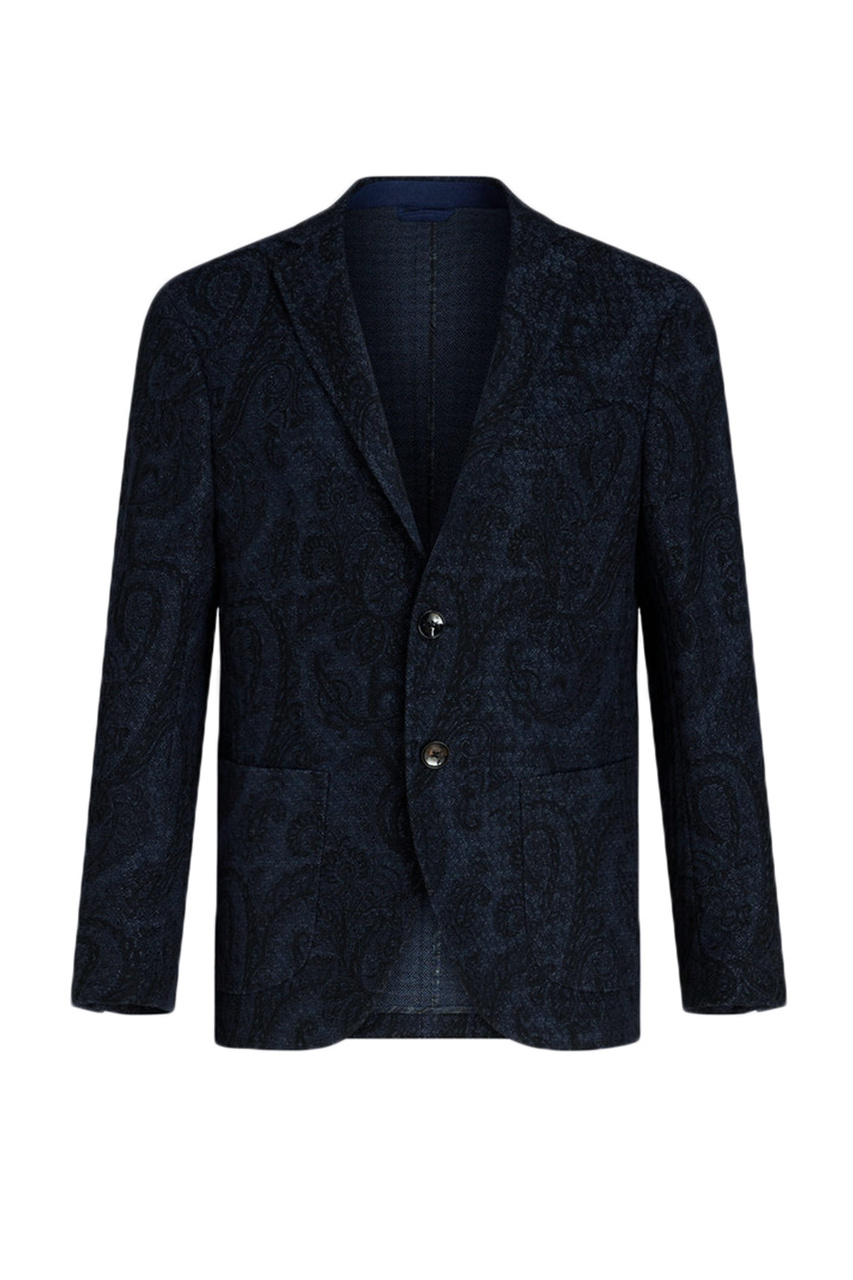 Пиджак из натурального хлопка|Основной цвет:Синий|Артикул:1G44001250200 | Фото 1