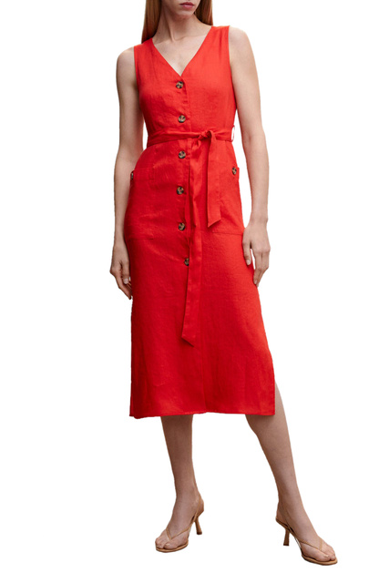 Платье SAUSALIT из чистого льна|Основной цвет:Красный|Артикул:47007108 | Фото 2