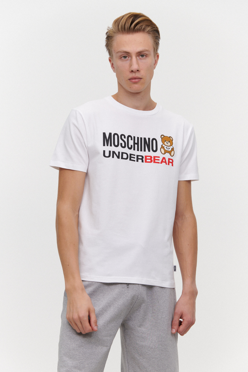 Мужской MOSCHINO underwear Футболка из эластичного хлопка (цвет ), артикул A1914-8107 | Фото 2