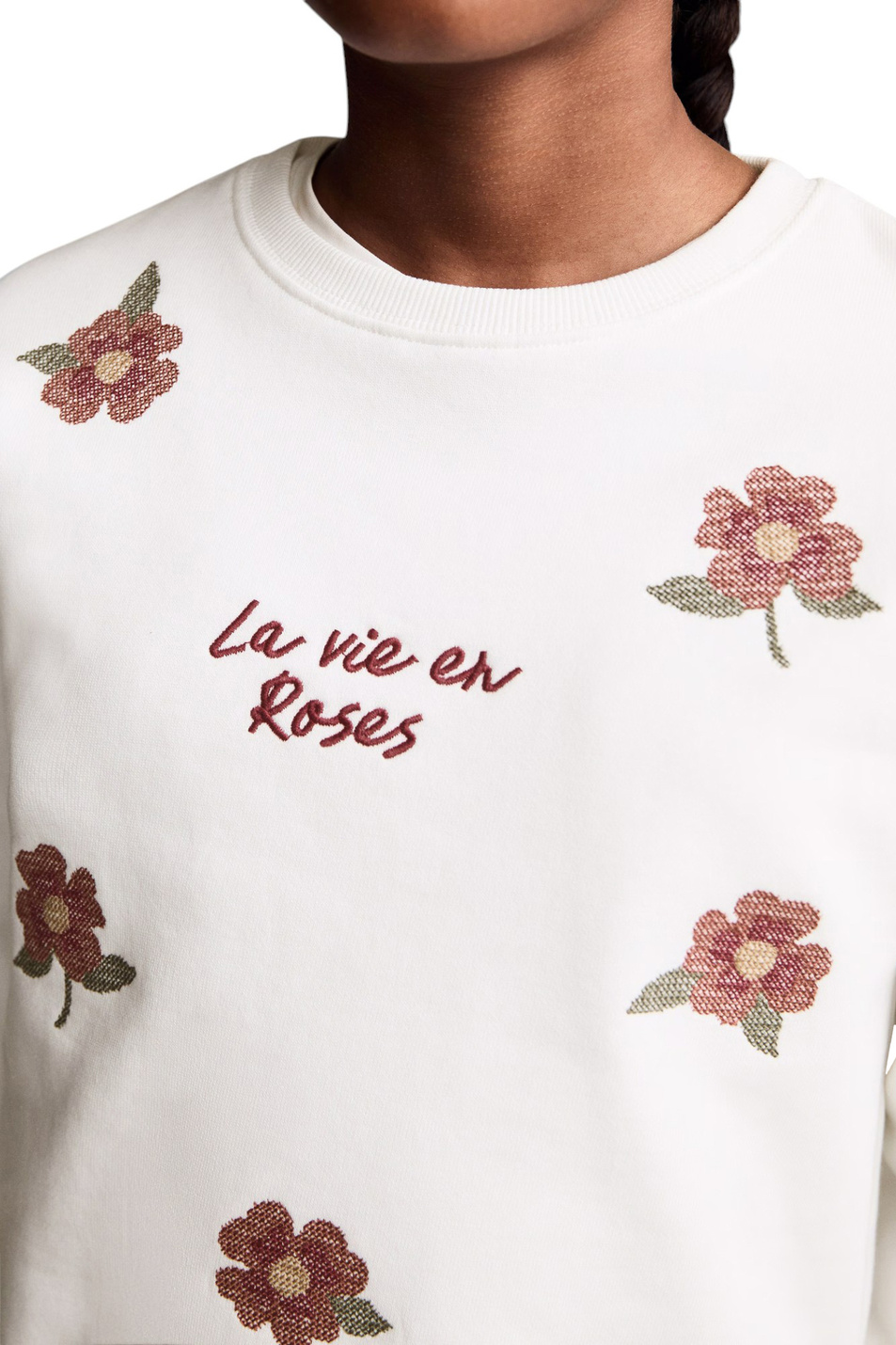 Девочкам Mango Kids Свитшот ROSES из хлопка (цвет ), артикул 77037703 | Фото 7