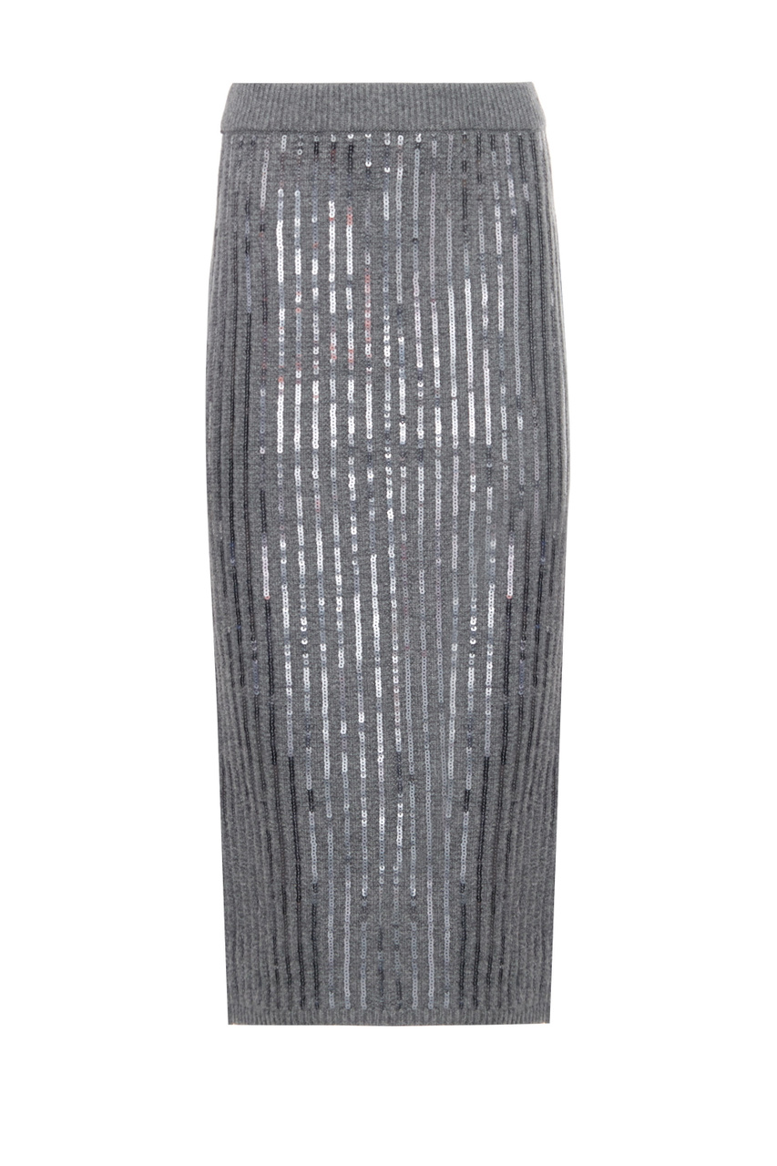Юбка трикотажная SEQUIN STATEMENTS с пайетками|Основной цвет:Серый|Артикул:310504 | Фото 1