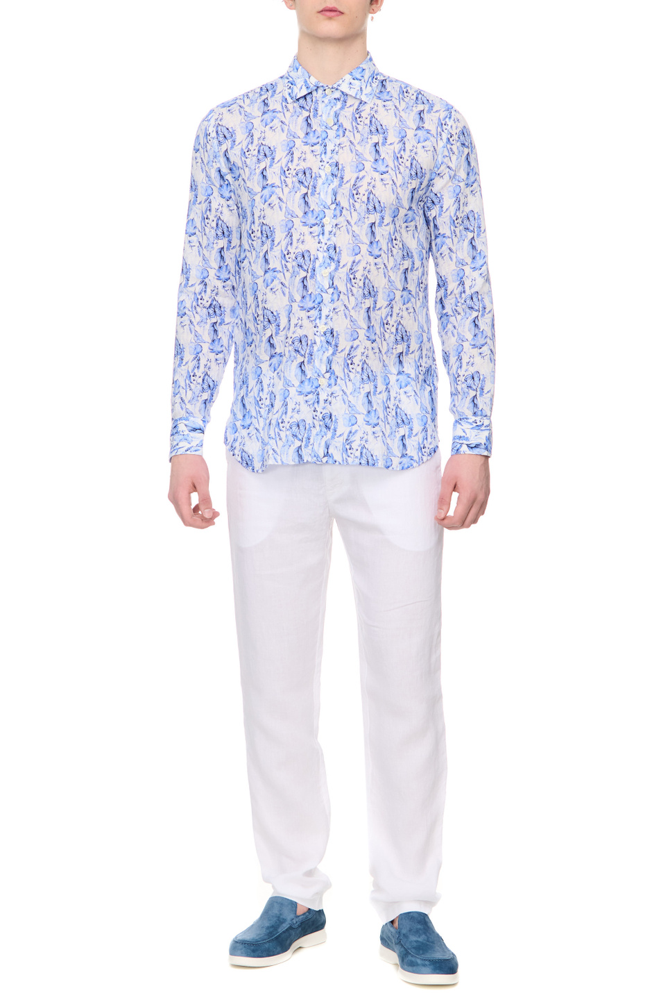 Мужской 120% Lino Рубашка из чистого льна с принтом (цвет ), артикул Y0M1311000G168100 | Фото 2