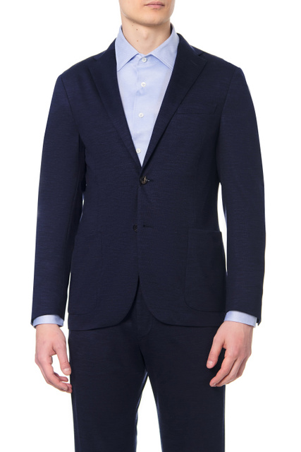 Пиджак из натуральной шерсти|Основной цвет:Синий|Артикул:89X523-2116851 | Фото 1