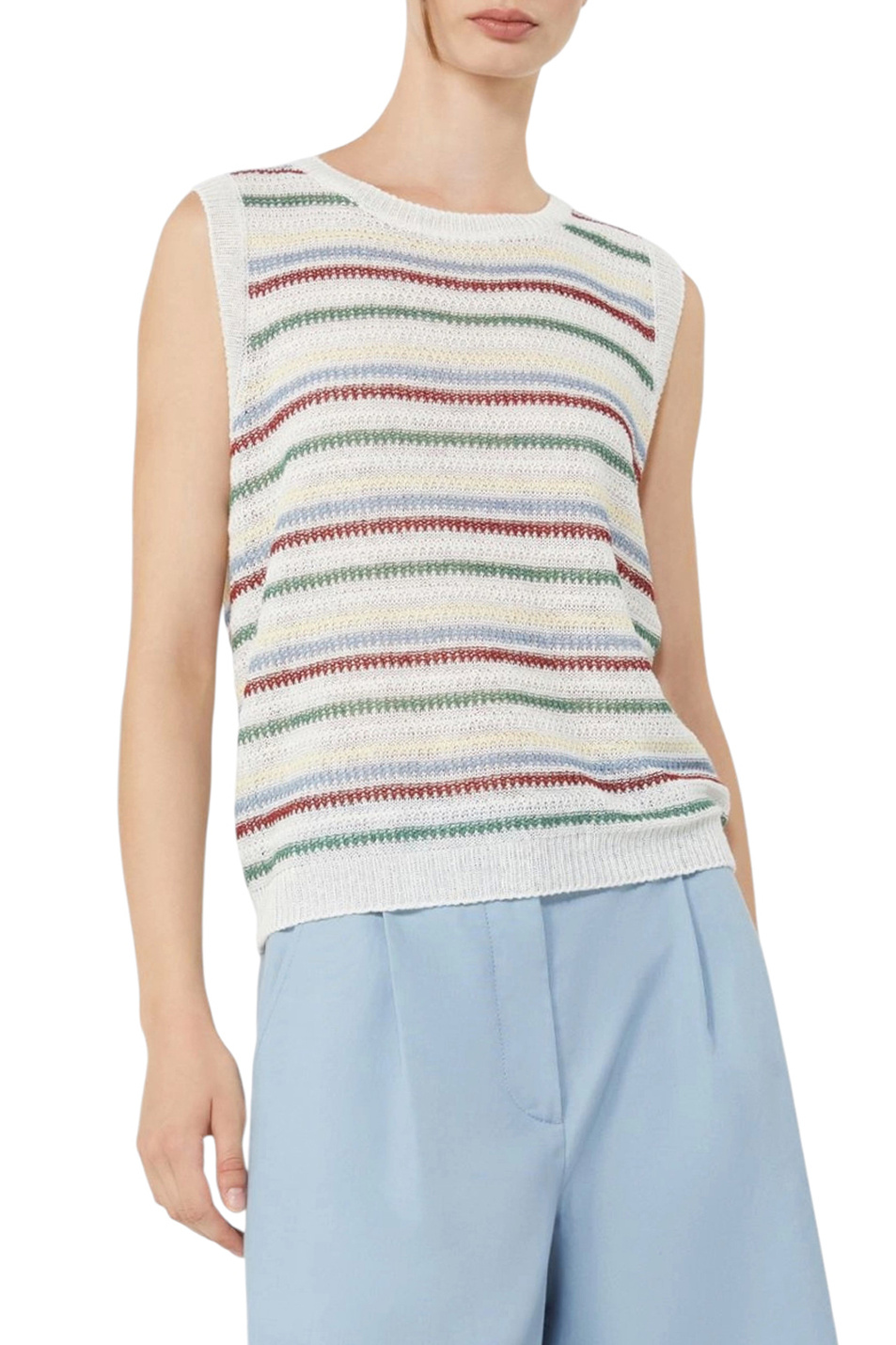 Женский Weekend Max Mara Топ PIUMA из льна (цвет ), артикул 2615361142 | Фото 3