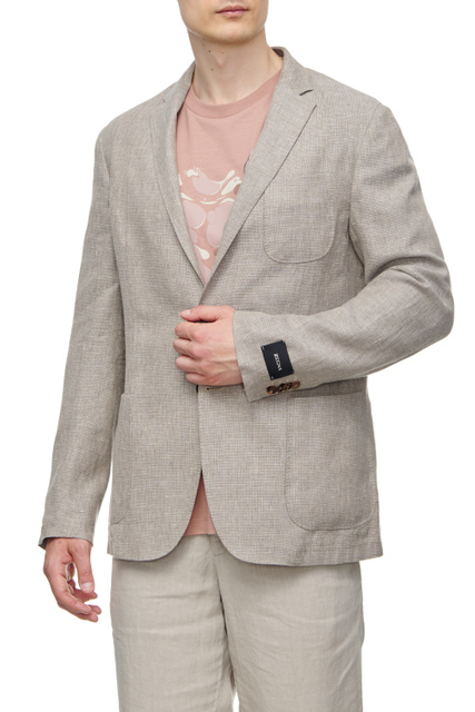Пиджак с накладными карманами|Основной цвет:Бежевый|Артикул:342723-1XNPG0-8-R | Фото 1