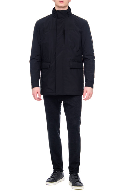 Куртка на молнии с воротником-стойкой|Основной цвет:Черный|Артикул:UBT35A5-B220B-1-R | Фото 2