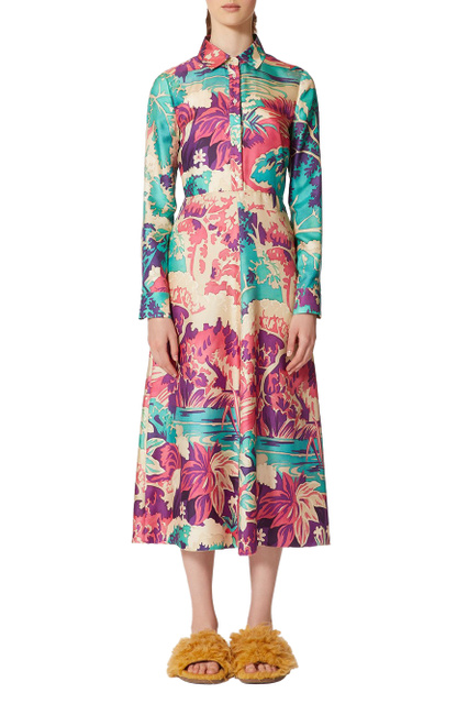 Платье из натурального шелка с принтом|Основной цвет:Мультиколор|Артикул:XR3VAEG56A1 | Фото 2