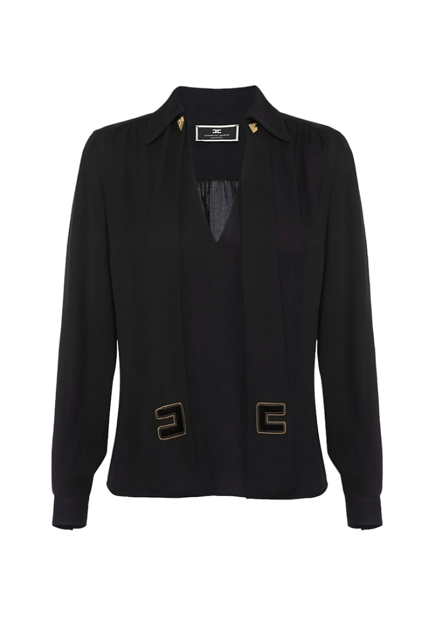 Блузка с вышивкой|Основной цвет:Черный|Артикул:CA00736E2 | Фото 1