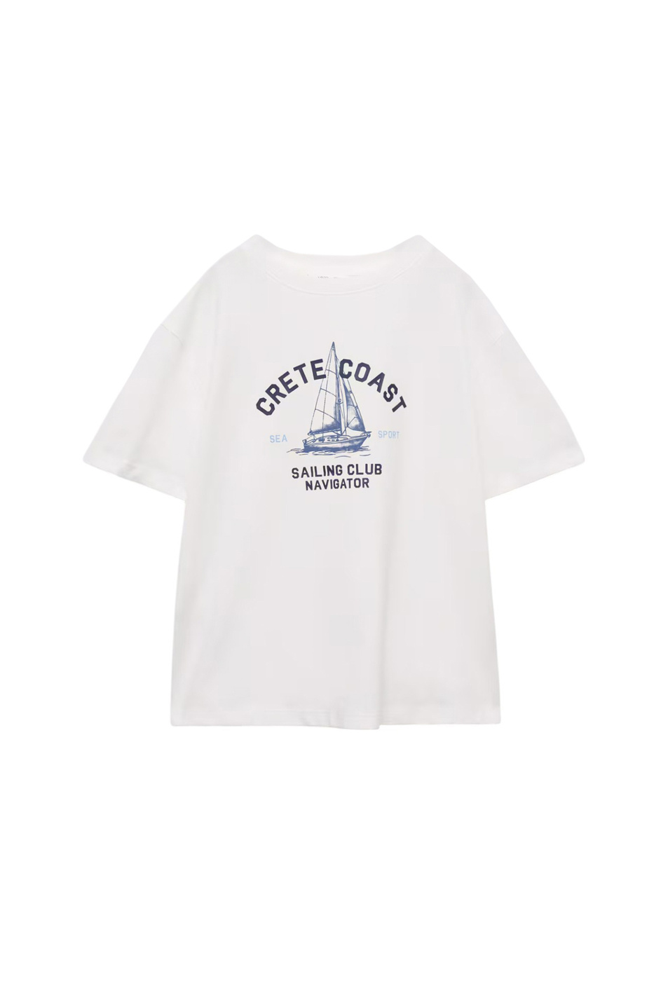 Мальчикам Mango Kids Футболка SAILING из смесового хлопка с принтом (цвет ), артикул 87014807 | Фото 1