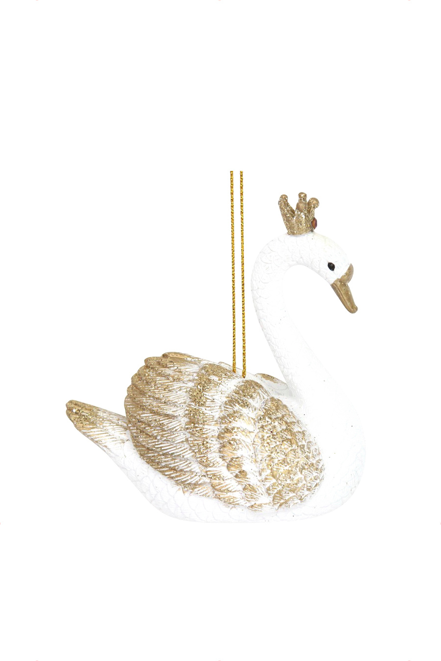 Gisela Graham Елочная игрушка "Лебедь с короной" 7,5 см (цвет ), артикул 12375 | Фото 1