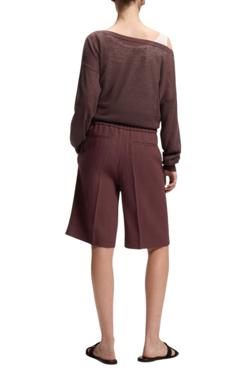 Женский BOSS Шорты Tianala из смесового льна (цвет ), артикул 50557429 | Фото 4