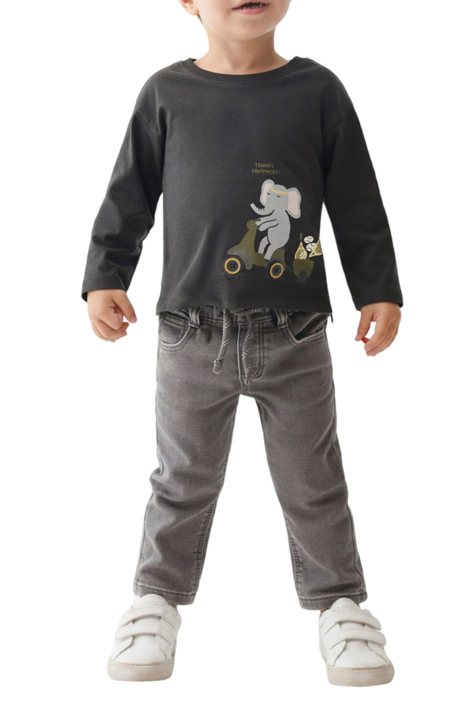 Малышам мальчикам Mango Kids Лонгслив BOTONES из натурального хлопка (цвет ), артикул 57004018 | Фото 3
