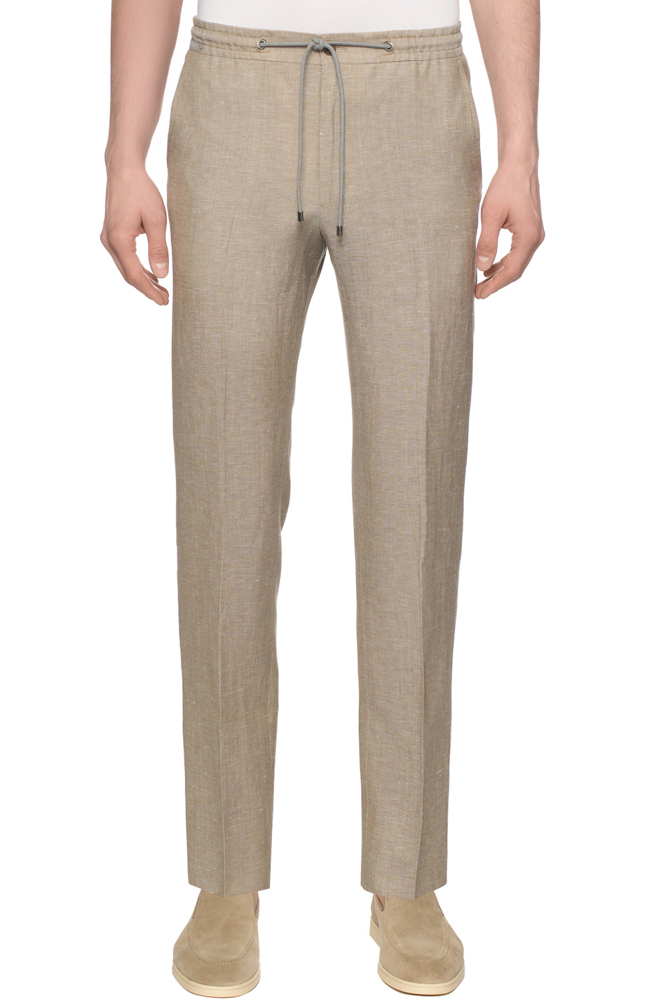 Мужской Corneliani Брюки из шерсти и льна (цвет ), артикул 274L25-2714164 | Фото 4