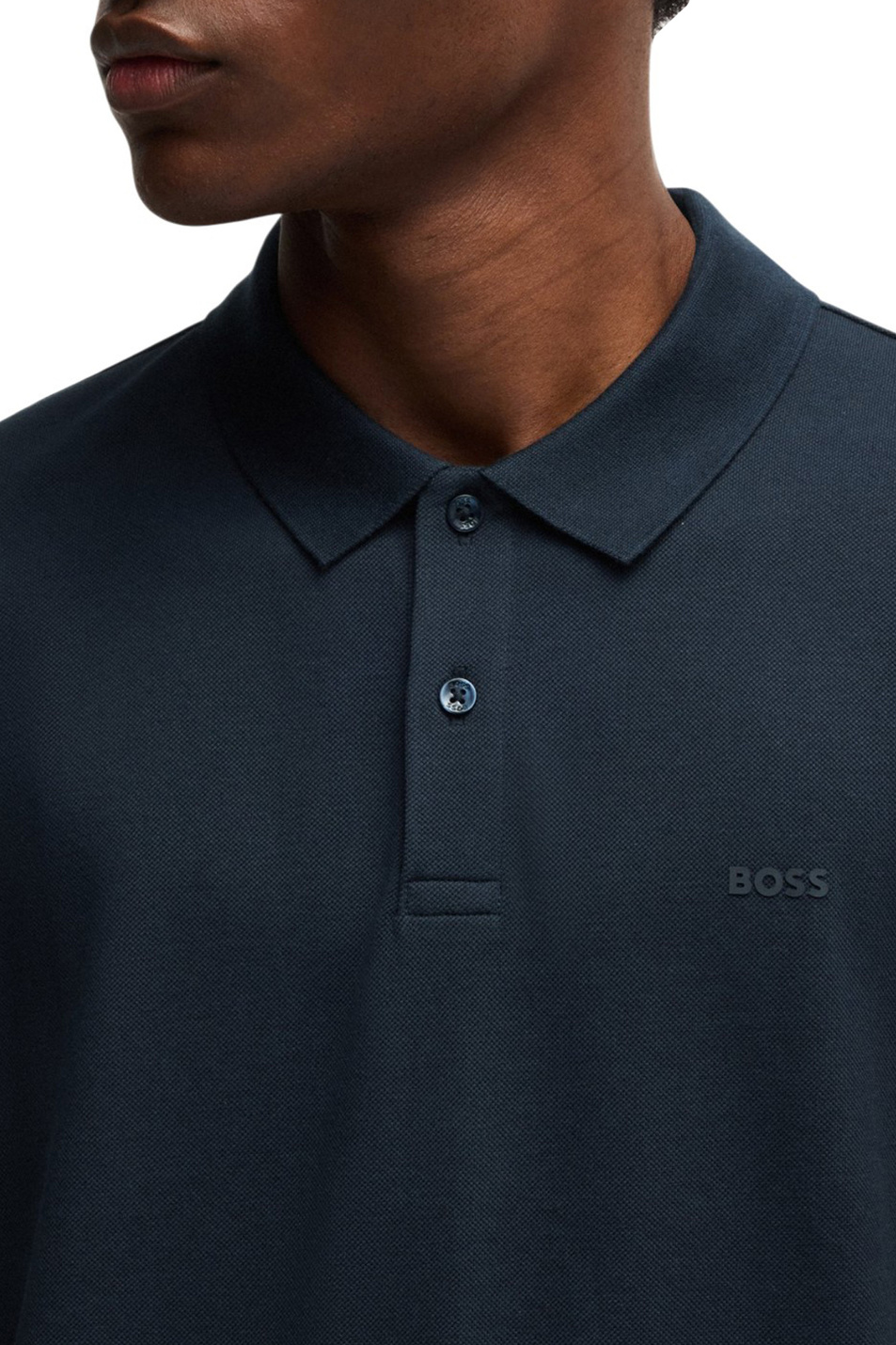 Поло из натурального хлопка с логотипом|Основной цвет:Синий Мужской BOSS Поло из натурального хлопка с логотипом (цвет ), артикул 50467113 | Фото 5