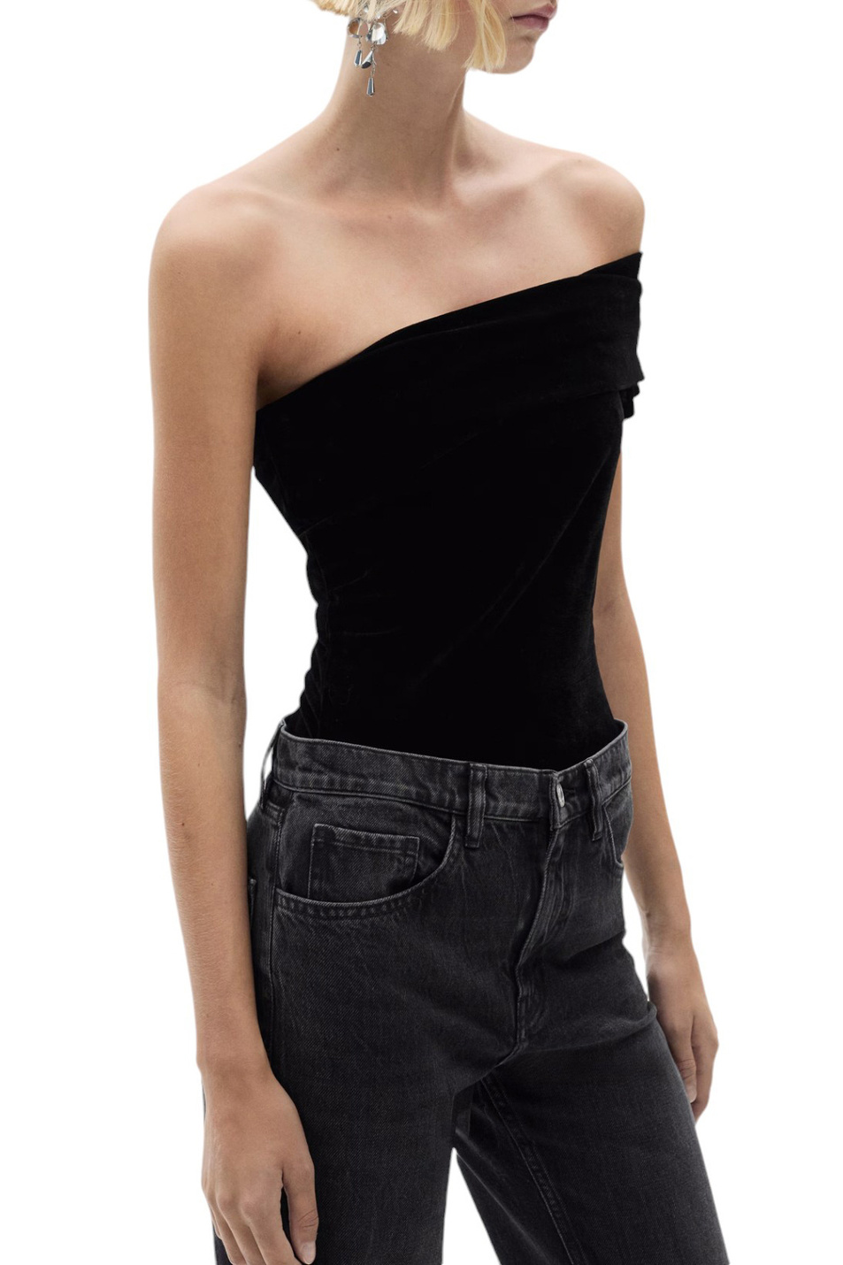 Боди XLUNA бархатное|Основной цвет:Черный Женский Mango Боди XLUNA бархатное (цвет ), артикул 77099060 | Фото 3