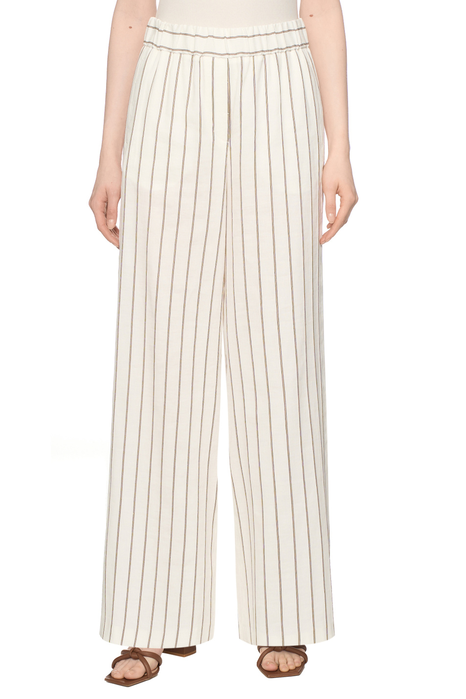 Женский Peserico Брюки из льна и хлопка в полоску (цвет ), артикул A04052-00676 | Фото 4